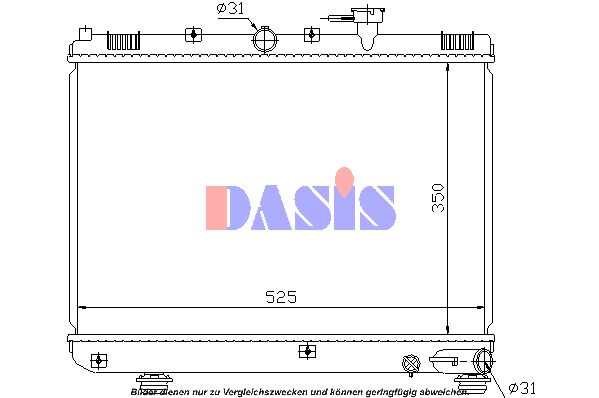 AKS DASIS Радиатор, охлаждение двигателя 510001N